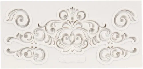 Vista 7 de Molde de fondant barroco Curlicues Scroll Lace Border Molde de silicona para decoración de pasteles Chocolate Cupcake Topper Candy Sugar Craft
