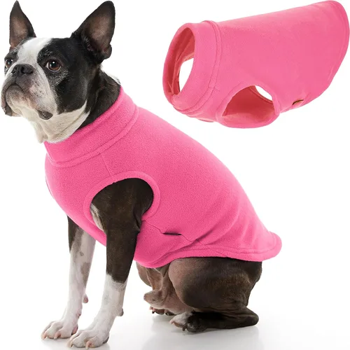 Vista 16 de Gooby - Chaleco de Vellón Elástico, Chaleco de Vellón Tipo Pullover Chaqueta Suéter para Perros, Azul Argyle, Extra Pequeño