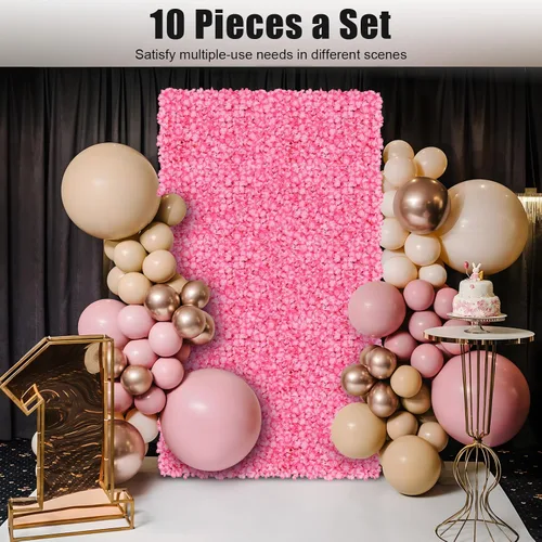 Vista 8 de Arreglo de flores artificiales para decoración de paredes; paneles decorativos con hortensias artificiales para el hogar, fiestas, bodas, Navidad