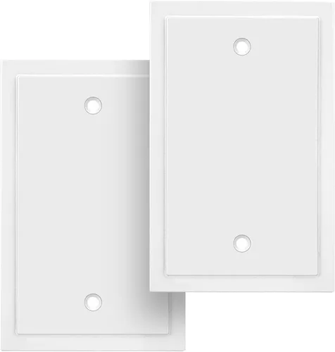 Vista 52 de Henne Bery Placa decorativa de pared con borde moderno, tapa de tomacorriente para cubrir enchufe, aleación de zinc maciza duradera
