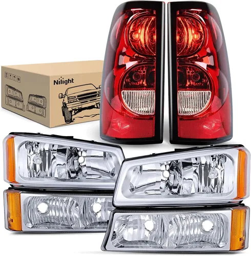 Vista 19 de Nilight Conjunto de luz trasera para Chevy Silverado 1500 1500HD 2500 2500 2500HD 3500 2007 Chevrolet Classic OE estilo pasajero lámpara trasera