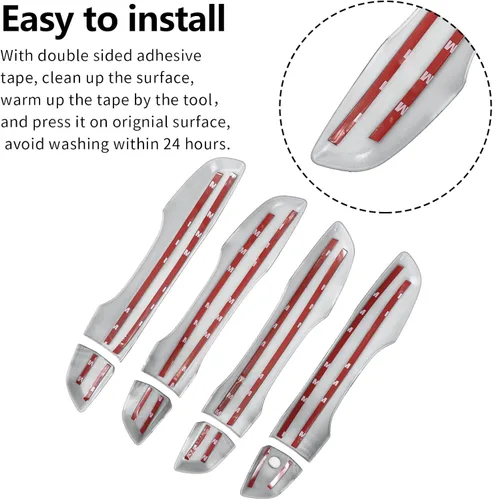 Vista 6 de Cubierta de Manija de Puerta Compatible con Honda Civic de 10ª Generación Sedan Hatchback Coupe Tipo R 2016 2017 2018 2019 2020 2021 Manijas