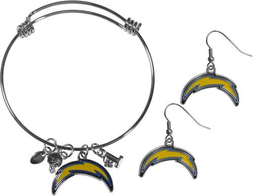 Vista 9 de Siskiyou Sports NFL womens Dangle Earrings and Charm Bangle Bracelet Set