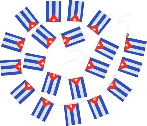 Vista 6 de Cuba 4 metros Bunting Bandera 20 Banderas 6" x 4" – Cadena Cubana Banderas Bandera de 10 x 15 cm – AZ