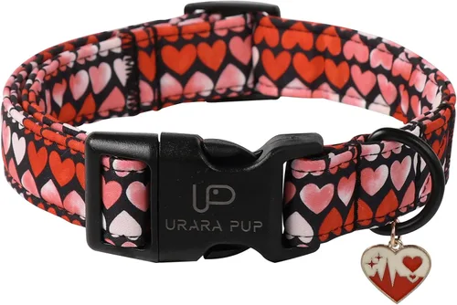 Vista 13 de Collar de Navidad para perro, collar de algodón para cachorros, hembras, perros o gatos, cómodo collar para perro con hebilla de metal duradera