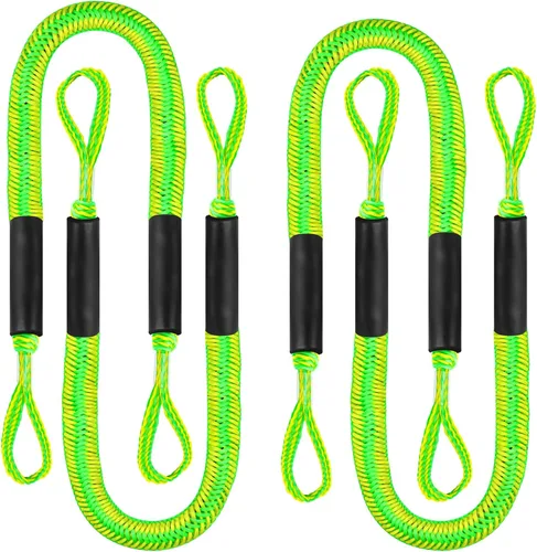 Vista 9 de Cuerda de amarre elástica para barcos, kayak, moto acuática, pontón, canoa, lancha motora, azul (4X)