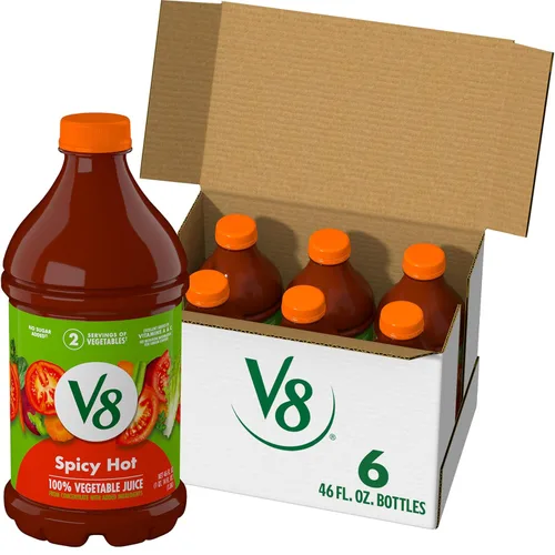 Vista 9 de V8 Jugo de verduras original bajo en sodio, 100% vegetal, botella de 46 onzas líquidas