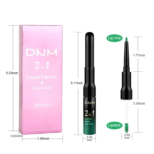 Vista 35 de evpct 1Pcs Lápiz de Labios Mate y Set de Lápiz de Labios Líquido para Mujeres, Lápiz de Labios Mate de Durazno Oscuro Púrpura, Resistente a Manchas