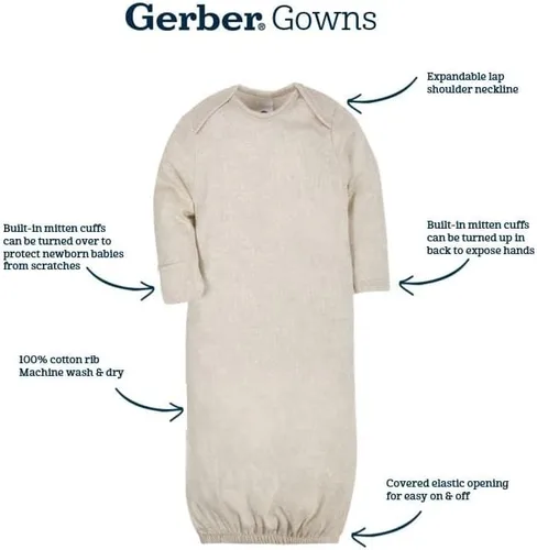 Vista 5 de Gerber - Paquete de 4 pijamas para bebé, niño y niña