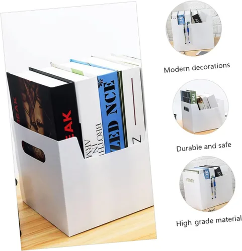 Vista 4 de STOBOK Caja organizadora de archivos colgante de plástico de 2 piezas con asas para oficina, hogar, escuela