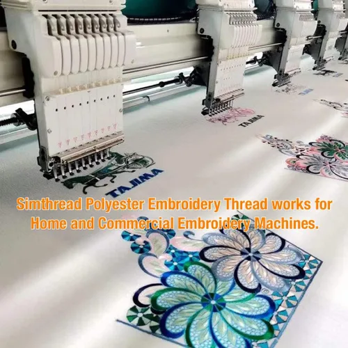 Vista 6 de Simthread Hilo de bordar 5500 yardas beige 843, 2 carretes enormes 40wt poliéster para Brother, Babylock, Janome, Singer, Pfaff, Husqvarna, Bernina
