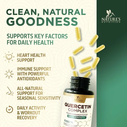 Vista 6 de Quercetin Dihydrate 1000mg per Serving - Premium Plant-Based Bioflavonoids - Extra Strength Antioxidant Immune & Respiratory Health Support - High