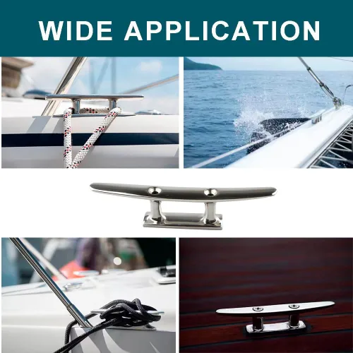 Vista 6 de Tacos para muelle de lancha de lancha, tacos de base abierta resistentes para kayak, barco, canoa, cubierta de amarre y decoración de 2 piezas