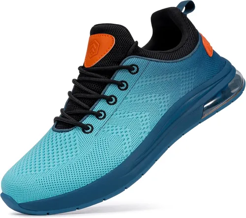 LARNMERN Mens Running Shoes Slip On Breathable Walking Sneakers Azul-Verde