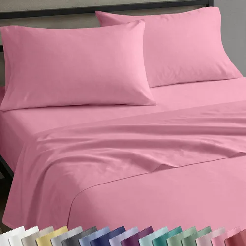 Vista 12 de California Design Den - Paquete de 2 juegos de sábanas 100% algodón, suaves y duraderas, con esquinas profundas, refrescantes, de tejido de satén