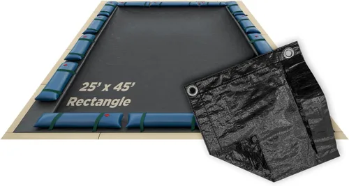 Vista 10 de Buffalo Blizzard Funda de invierno de lujo para piscinas rectangulares enterradas o sobre el suelo de 12 x 24 pies Reversible azul/negro