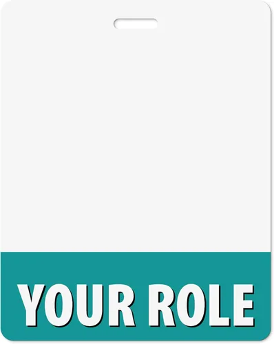 Vista 9 de Personalizado Badge Buddy – en color azul cobalto – horizontal de gran tamaño – Tarjeta de respaldo de doble cara – Duradera y resistente al agua