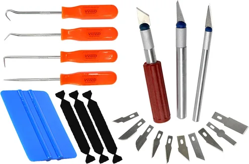 VViViD Paquete completo de herramientas de deshierbe de vinilo y aplicación que incluye herramientas de deshierbe, kit de cuchillas múltiples de