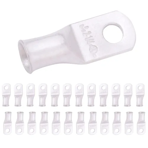 Vista 44 de SELTERM 5 piezas terminales de cable de cobre estañado 1/0 AWG perno de 1/2", extremos de cable de batería, terminales de anillo, conectores