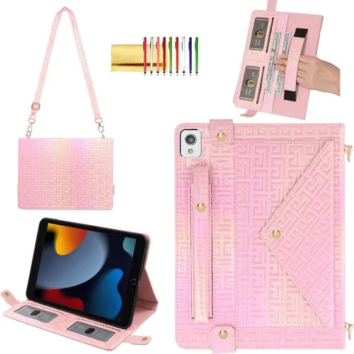 Vista 132 de Funda tipo bolso para iPad mini de 5ª/4ª/3ª/2ª/1ª generación de 7.9 pulgadas, Techcircle funda ligera tipo folio con soporte bandolera con billetera