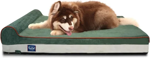 Vista 18 de Laifug Cama ortopédica de espuma viscoelástica para perros con forro duradero a prueba de agua y funda extraíble lavable (grande