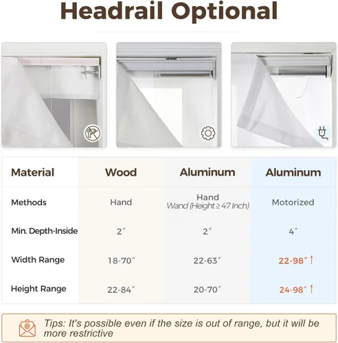 Vista 4 de TWOPAGES Liz - Persianas romanas sin taladro, sin cordón, con textura de lino para ventanas, persianas romanas personalizadas que oscurecen