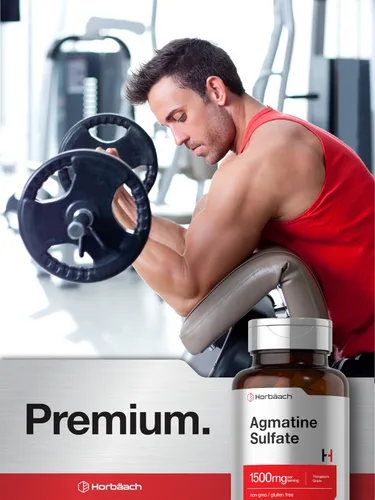 Vista 6 de Horbäach Cápsulas de sulfato de agmatina de 1500 mg 60 píldoras Grado farmacéutico Suplemento sin OMG, sin gluten