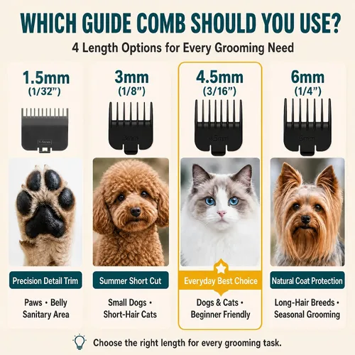 Vista 4 de Dog Clippers for Grooming, Cordless Low Noise Pet Trimmer for Dogs Blue