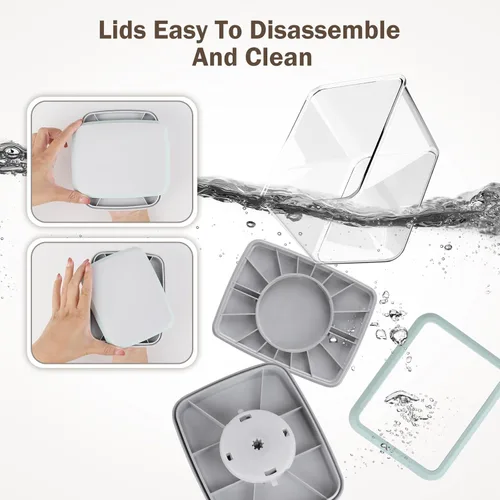 Vista 6 de Pop Recipientes herméticos de almacenamiento de alimentos con tapas, recipientes apilables para organización de despensa de cocina, ideales