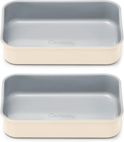 Vista 23 de Caraway Molde rectangular pequeño antiadherente de 9" x 6.5", no tóxico, sin PTFE ni PFOA, núcleo de acero aluminizado, bandeja para hornear