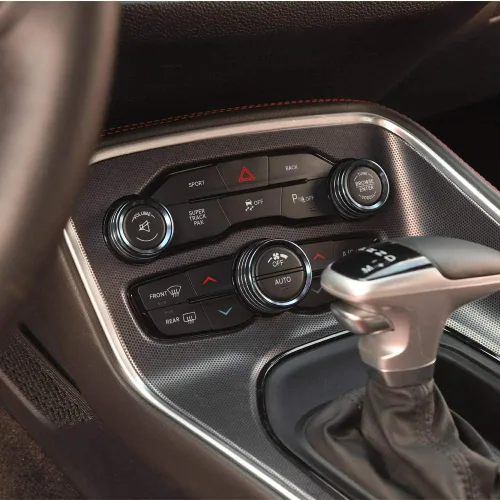 Vista 2 de Keptrim Botón de interruptor de aire acondicionado para Dodge Challenger Charger Chrysler 300 300s 2015-2020, para Ram 2013-2018, aluminio negro, 3