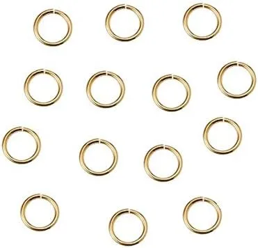 Vista 2 de Aeyistry 100 conectores de anillos abiertos para aretes, pulseras, collares, cadenas, joyas (0.394 pulgadas, dorado)
