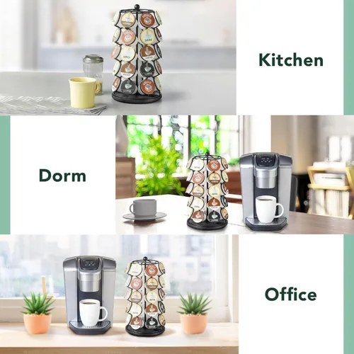 Vista 4 de Soporte para K-Cups Nifty – Compatible con K-Cups, Carrusel de Cápsulas de Café Soporte para 35 K-Cups, Gira 360 Grados, Plataforma Lazy Susan