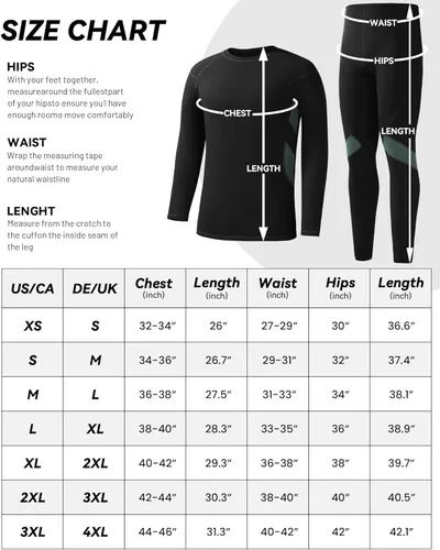 Vista 6 de Runhit Mens Thermal Underwear SetFleece Lined Long Johns for Men Thermal Shirts and Pants Base Layer Cold Weather Thermals