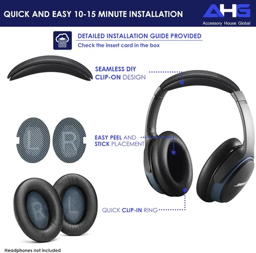 Vista 8 de AHG Accessory House Global SoundLink AE2 - Almohadillas para los oídos y almohadilla SoundLink AE2 para diadema compatible con auriculares Bose