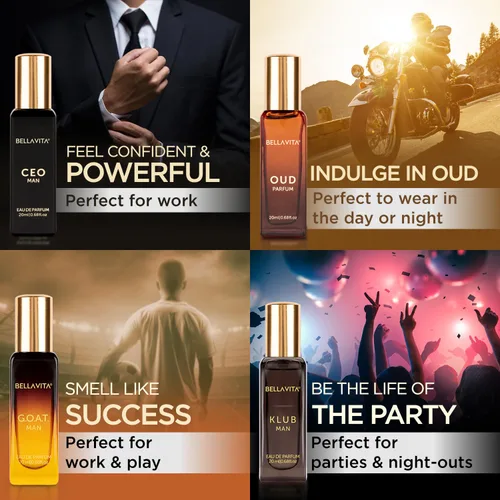 Vista 2 de Set de regalo de perfume de lujo para hombre (4 x 0.68 onzas líquidas) Regalos para hombres Klub, Oud, CEO, Perfume de cabra Perfume