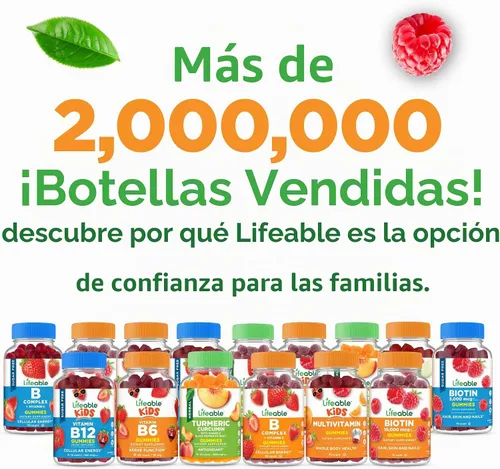 Vista 5 de Lifeable Gomitas de melena de león para adultos, extracto de hongos vegano