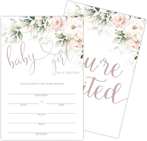 Vista 9 de Invitaciones de baby shower para niño, tarjetas de relleno de animales de la selva con sobres, de madera, juego de 25.