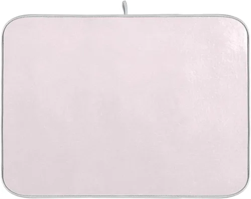 Vista 28 de Tapete de secado de platos pequeño rosa intenso Xl para platos, accesorios de cocina, mostrador de microfibra, escurridor de platos, resistente al