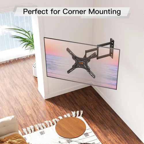 Vista 9 de ELIVED - Soporte de pared para TV de brazo largo para la mayoría de televisores de 26 a 60 pulgadas, extensión de 29.5 pulgadas con giro