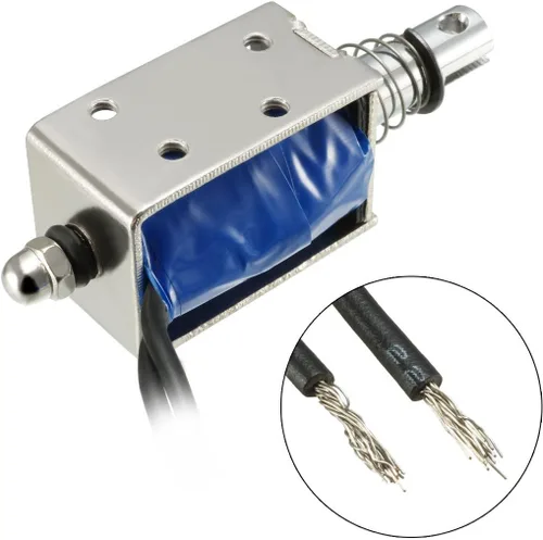 Vista 4 de uxcell Tipo electroimán linear del solenoide del movimiento del empuje, DC 12V 300mA 8.4W 6N 32.8 ft m JF-0630B