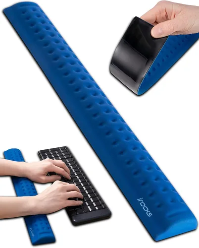 Vista 14 de i-Rocks Reposamuñecas para teclado de espuma viscoelástica, reposamuñecas que reduce el dolor para teclado de computadora, base de goma Agua