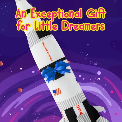 Vista 7 de Forest & Twelfth Juguete de peluche de cohete de 26 pulgadas, barco de misión para niños, regalos de Navidad y cumpleaños para pequeños astronautas