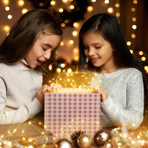 Vista 4 de Tuanse 100 Pack Led Fairy Lights Battery Operated String Light 9.8FT Waterproof Silver Wire Firefly Starry Moon Light 30Led for Mason Jars DIY