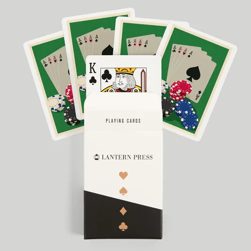 Vista 6 de Cartas y fichas de póquer, tipografía (52 cartas de juego, baraja de cartas de tamaño póquer con comodines)