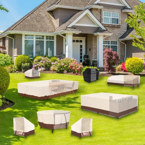 Vista 7 de Tuyeho Cubierta cuadrada para hoguera de patio, 36 x 36 x 22 pulgadas, funda 600D resistente para mesa de fuego al aire libre, impermeable