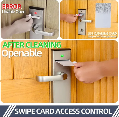 Vista 7 de Tarjetas de limpieza CR80, limpiador de lector de tarjetas de doble cara, tarjetas de limpieza de terminales de deslizamiento POS CK-CR80