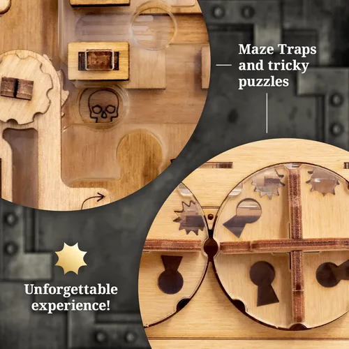 Vista 5 de iDventure A-Maze-ing Safe Caja de rompecabezas para adultos Desafío creativo estilo Escape Rompecabezas 3D único para regalos memorables