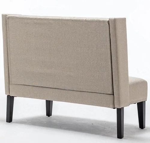 Vista 9 de Andeworld Sofá Loveseat Settee Banco Sofá Moderno, Banco Banqueta Tapizado con Respaldo para Comedor, Sala de Estar, Pasillo o Entrada, Putty