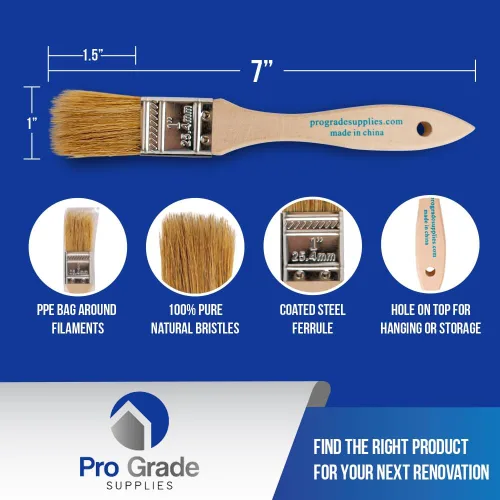 Vista 2 de Pro Grade - Pinceles para virutas - 24 unidades de 1 pulgada, Pincel para virutas de color marrón claro